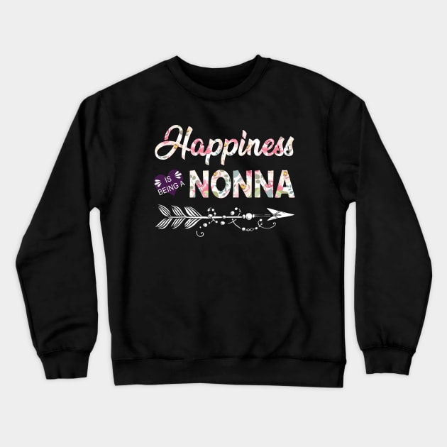 Happiness Is Being A Nonna Crewneck Sweatshirt by Damsin